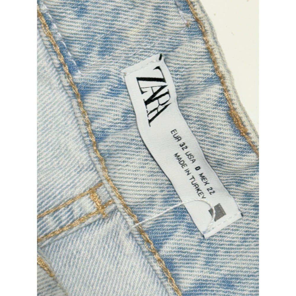 ZARA Wide Leg‎ Light Wash Denim Jeans Women's Size EUR 32 USA D MEX 22 - Picture 4 of 5